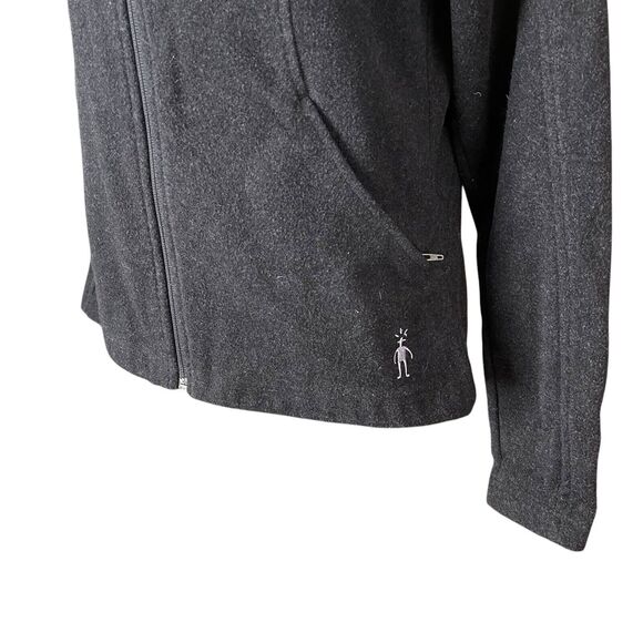 Smartwool Small Sweater Jacket Full Zip Pocket Wool Blend Black Heathered - Picture 7 of 10